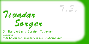 tivadar sorger business card